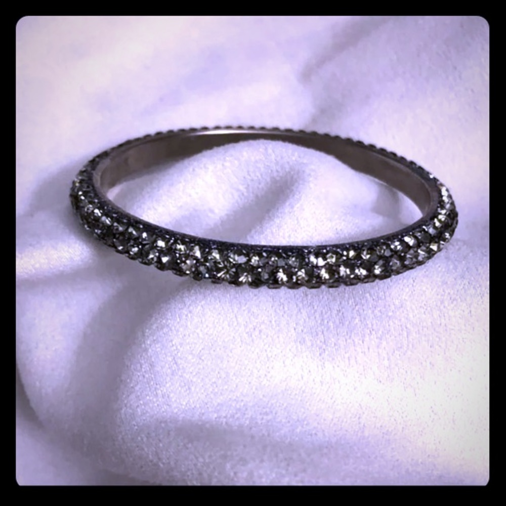 Matching Black Crystal Bangle & Rhinestone Choker - Picture 2 of 10